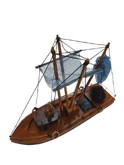 Wooden Model Fishing Boat